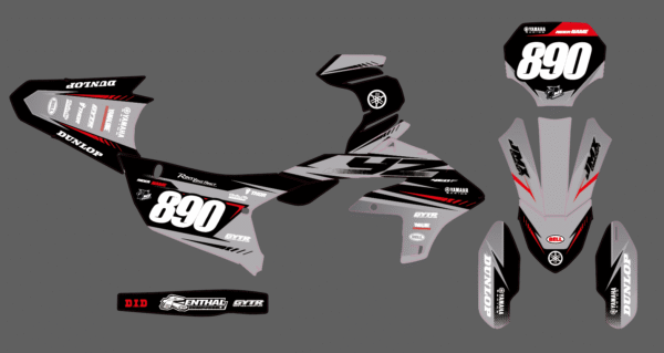 Kit déco semi perso - Yamaha - grey-black-red – Image 2