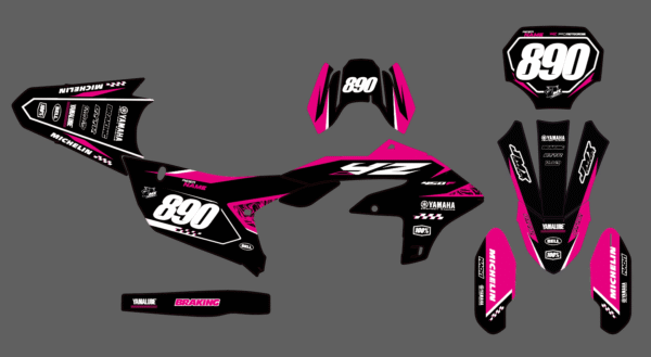 Kit déco semi perso - Yamaha - ZEBRA - black - pink – Image 2